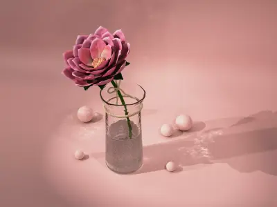 Flower with vase Free 3D model