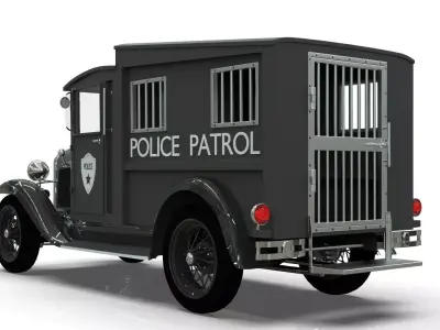 Vintage Police Patrol 1930 Low-poly 3D model