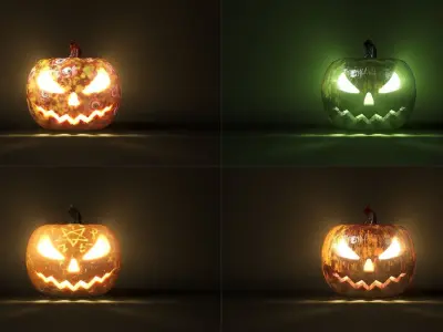 Parasitic Monster Pumpkin for UE Low-poly 3D model