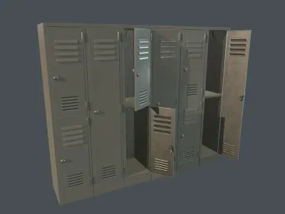 Metal Locker PBR Game Ready Low-poly 3D model