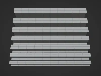 Steel Beams Set - IPN European Standard - DIN 1025-1 Low-poly 3D model