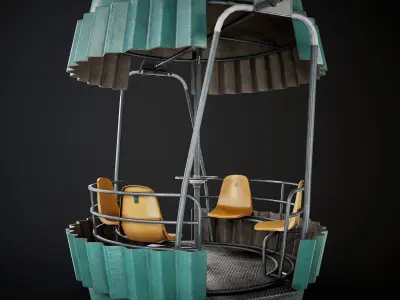 Painted Ferris Wheel Cabin Low-poly 3D model
