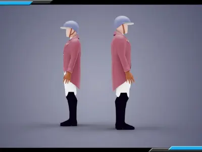 HORSE RIDER MAN BASE MESH MODEL Low-poly 3D model