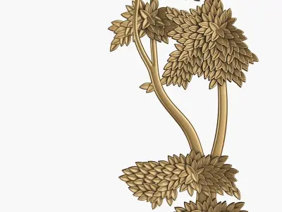 tree bas relief 3D model