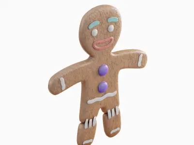 Gingerbread Man Low-poly 3D model