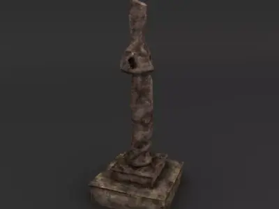Idol E old statue 3D model