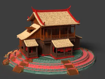 Chinese ancient house  3D model 31