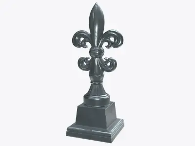 Sculpture fleur de lis garden statue 3D model