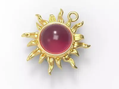 Le Soleil gemstone pendant 3D print model