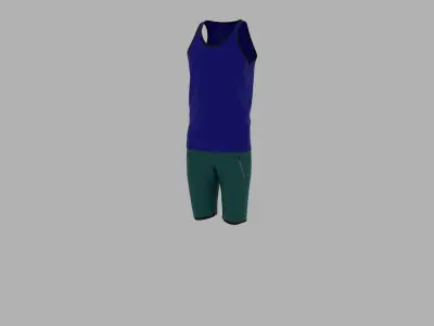Sport Suit Low-poly 3D model 6