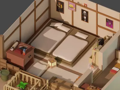 oriental house Free low-poly 3D model