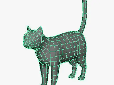 Low Poly Cat Low-poly 3D model purchase