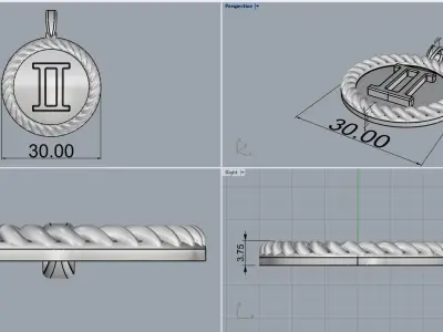 Zodiac sign gemini model 852 3D print model