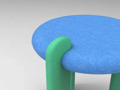 Lashu Stool Low-poly 3D model