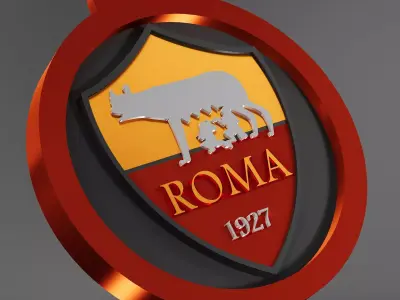 Associazaone Sportiva Roma S p A logo football club Italy 3D print model