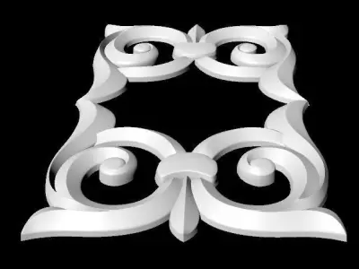 Central decor ornament for furniture 3D model 41