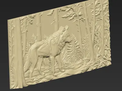A Wolf in the Forest A126 3D print model