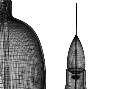Three modern glass vase 3D model