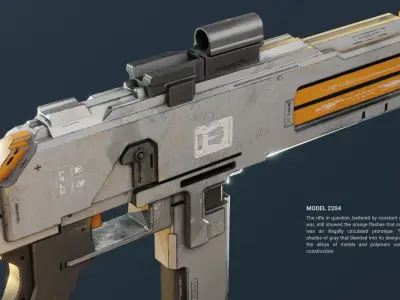 Assault Rifle Concept 2204 Free low-poly 3D model