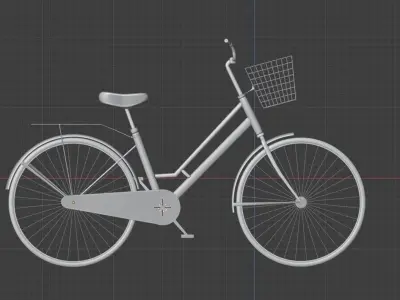 Black cartoon bicycle character model for women classic style  3D model