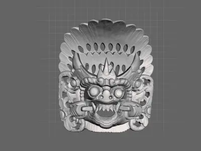 African Mask 03 high-poly 3D print model