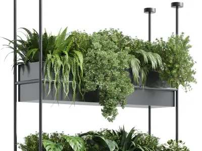 stand wall decor with shelves for the closet or showcase plants 3D model