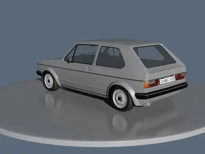 Volkswagen Golf Low-poly 3D model