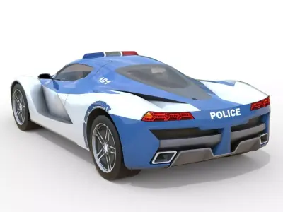 Ferrari Police Car Low-poly 3D model