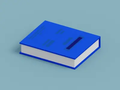 Voxel Blue Book Low-poly 3D model