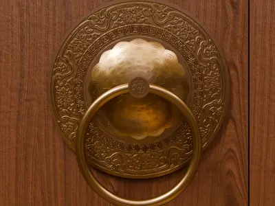 Chinese Style Vintage Door Knocker 7- High Poly 3D Model 3D print model