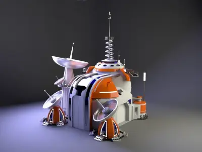 Futuristic headquarters 3D model