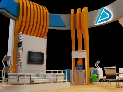  Booth Exhibition Stand a308  3D model