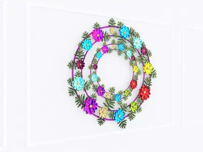 Decorative Metal plants with gold stainless  m8 3D model