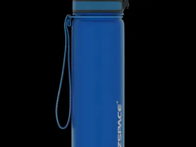 Blue plastic sport bottle 3D model