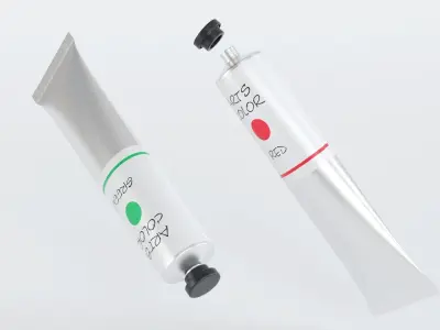 Tube Paint Container Colors 3D model