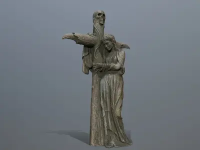 woman Statue Low-poly 3D model