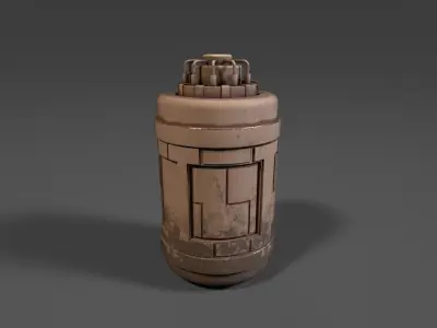 Rusty sci-fi generator-like device Low-poly 3D model