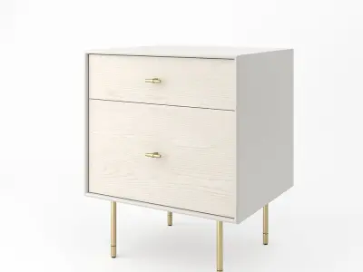 West Elm Modernist Wood  Lacquer Nightstand  Winter Wood 3D model