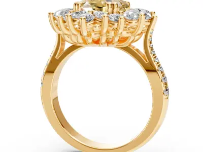 Yellow Citrine Cocktail Ring Free 3D print model