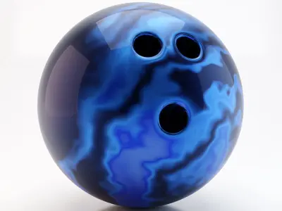 Bowling Balls and Pin 3D model Low-poly 3D model