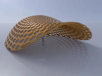 Open canopy structure with round perforations modern 3D model