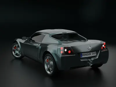 Opel speedster hight resolution low-poly model Low-poly 3D model