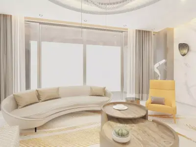 Luxury Living Room 3D model