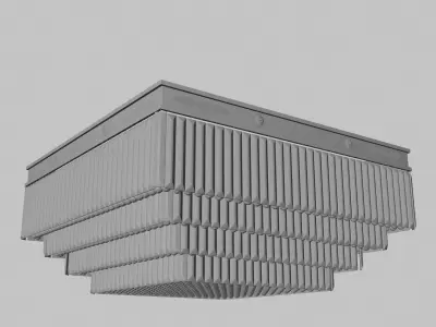 Crystal Square Ceiling Chandelier 3D model
