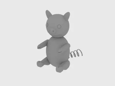 Cartoon Pig Sit  3D model