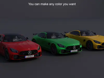 Mercedes-Benz AMG GTR Low-poly 3D model