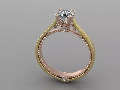 Woman ring 18 3D print model