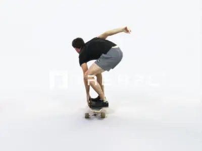 Flow 03C Riding a Skateboard Sports Man Low-poly 3D model