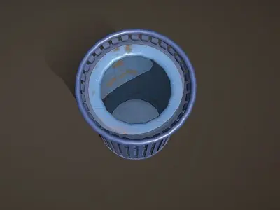 Blue City Trash Can Free low-poly 3D model
