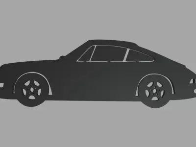 Porsche 911 Key Ring 3D print model